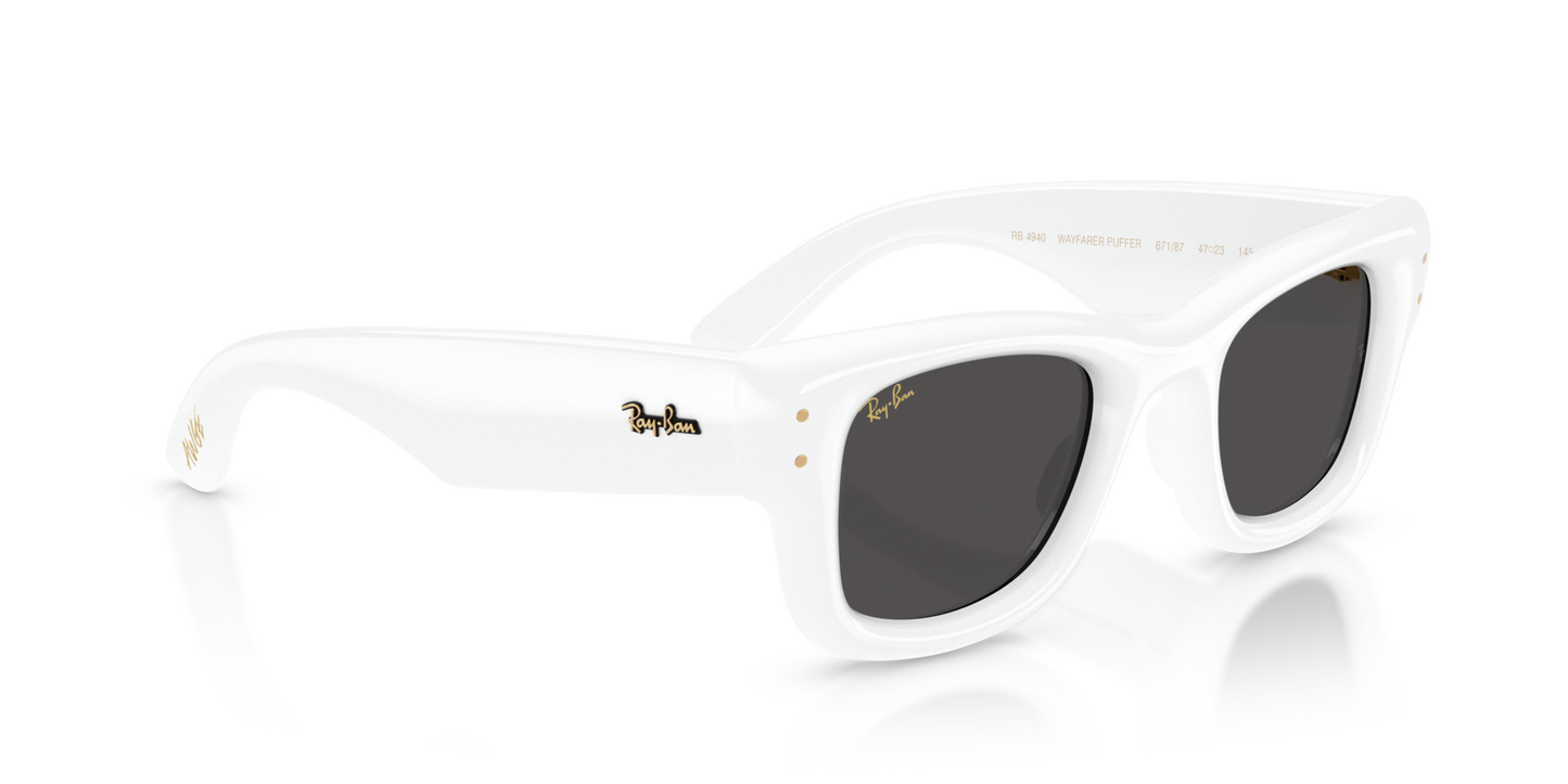 RAY-BAN WAYFARER PUFFER WHITE W ULTRA BLACK 0RB4940-671/8747