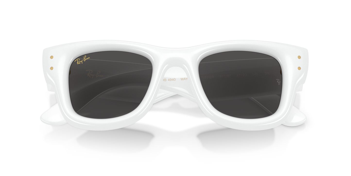 RAY-BAN WAYFARER PUFFER WHITE W ULTRA BLACK 0RB4940-671/8747