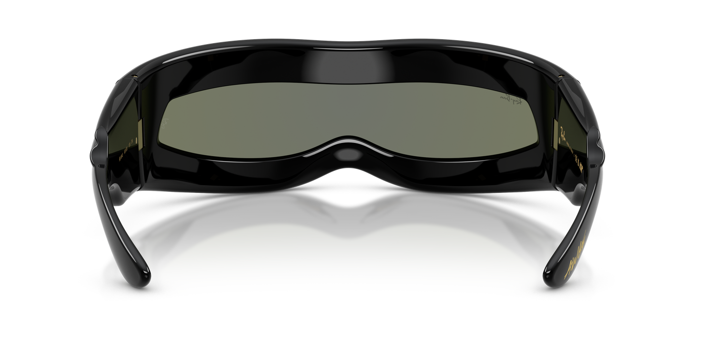 RAY BAN X ASAP ROCKY ULTRA WRAP 001 GREEN MIRROR SILVER0 RB4943