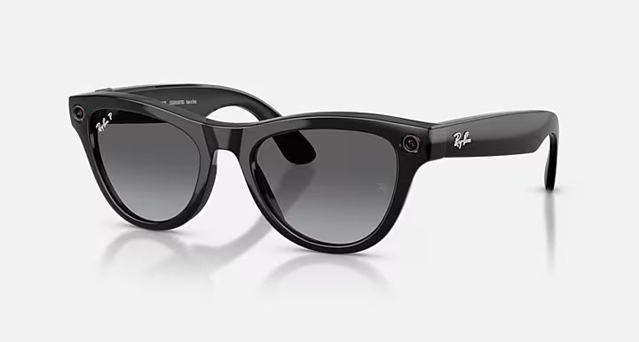 RAY-BAN SKYLER SHINY BLACK W/POLAR GRADIENT GRAPHITE 0RW4014