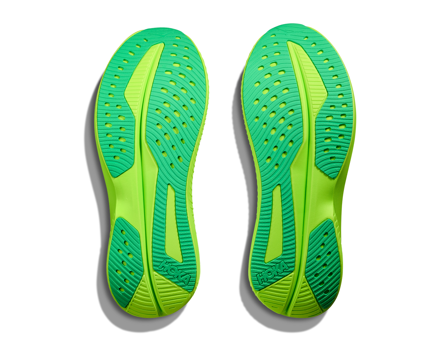 HOKA Mens MACH 6 White/ Neon Lime 1147790-WNL
