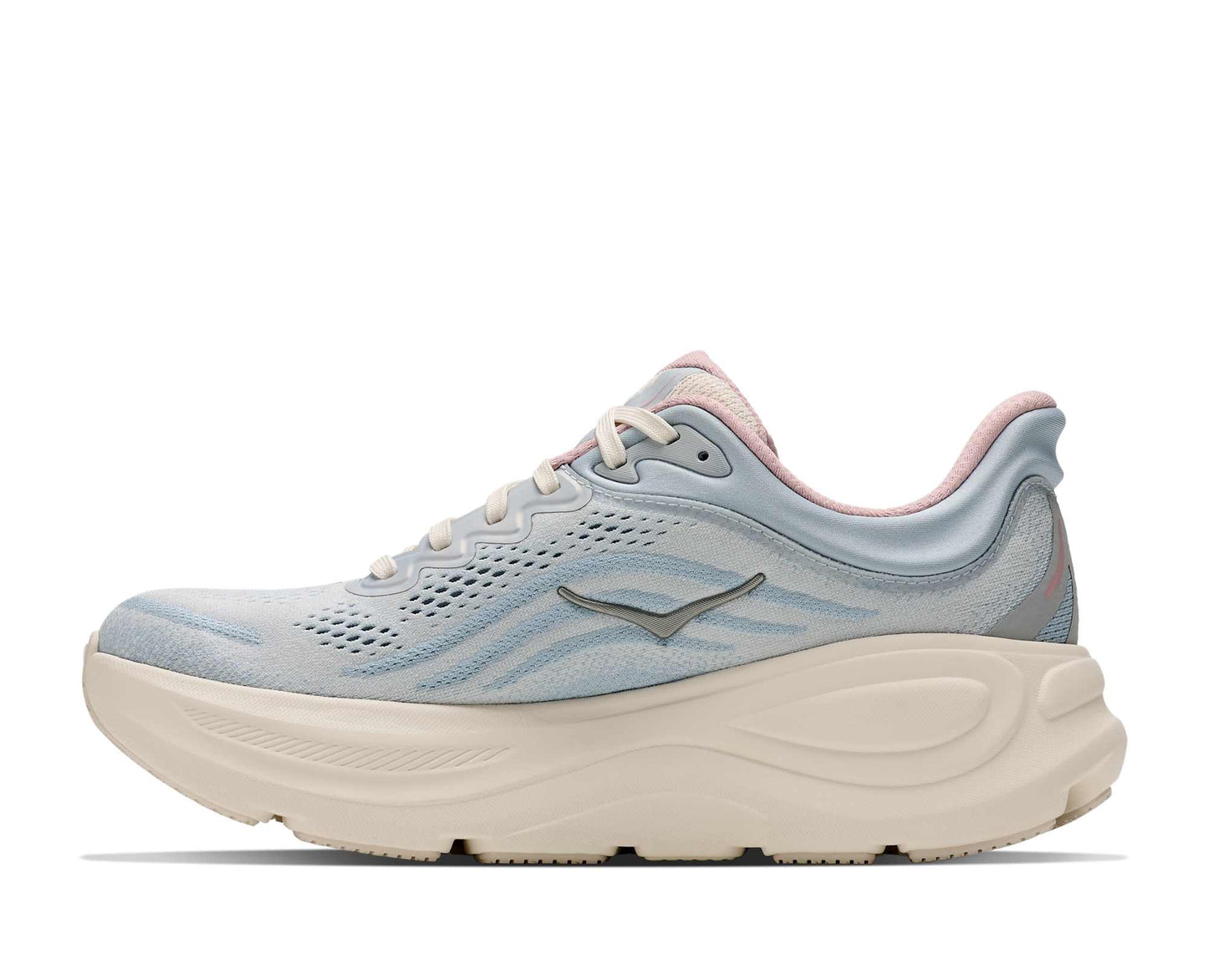 HOKA Bondi 9 GLM Women's Shoes Color: Alabaster / Mineral Blue Style: 1179195-ATRM