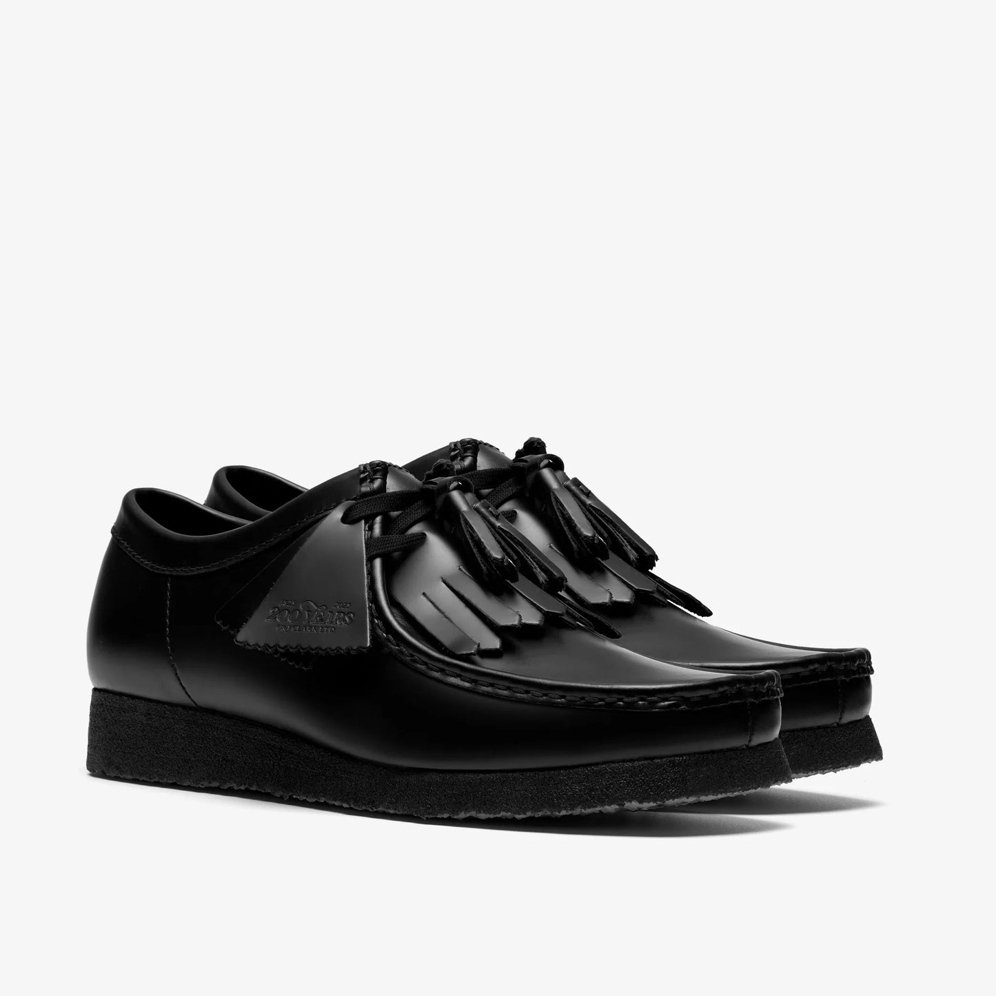 CLARKS Wallabee Black Hi Shine Leather 26183780