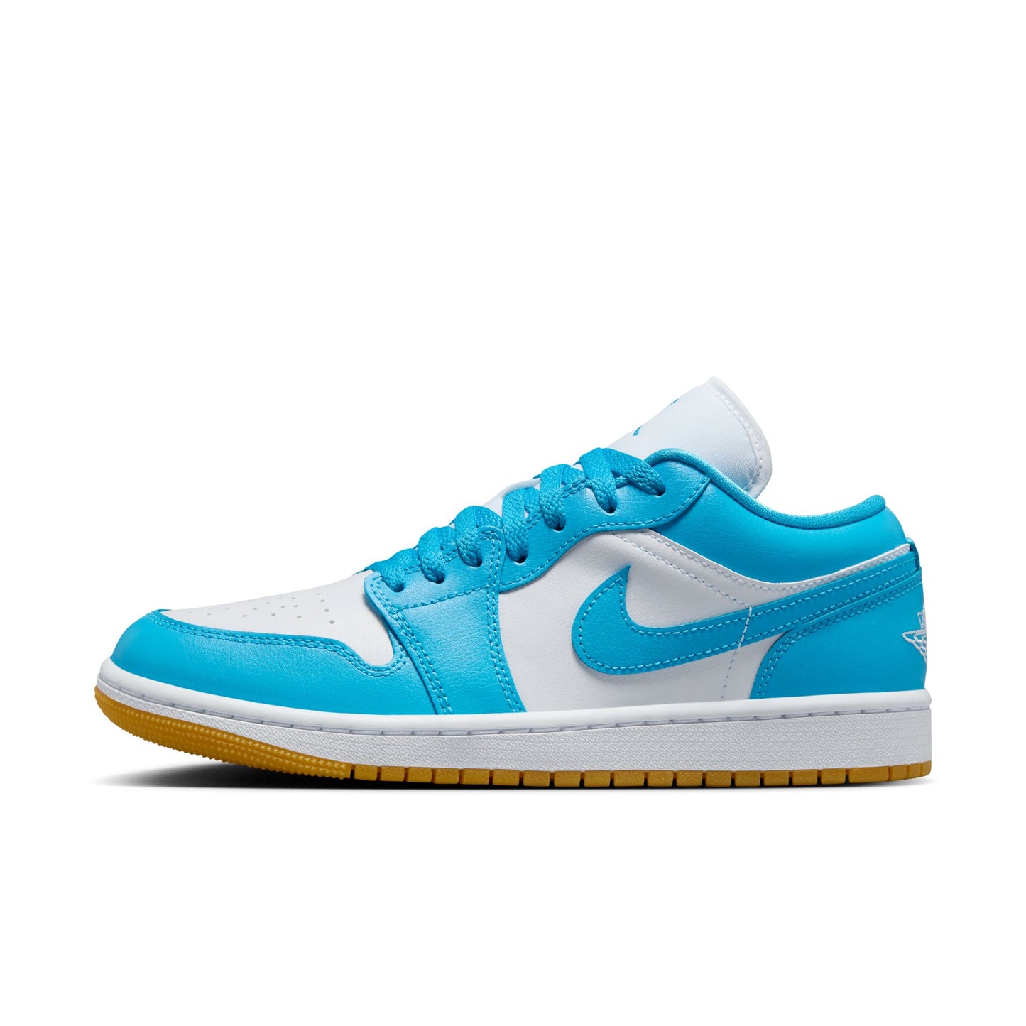 Air Jordan 1 Low Women's Shoes Color: White/dk Powder Blue-gum Light Brown DC0774-104