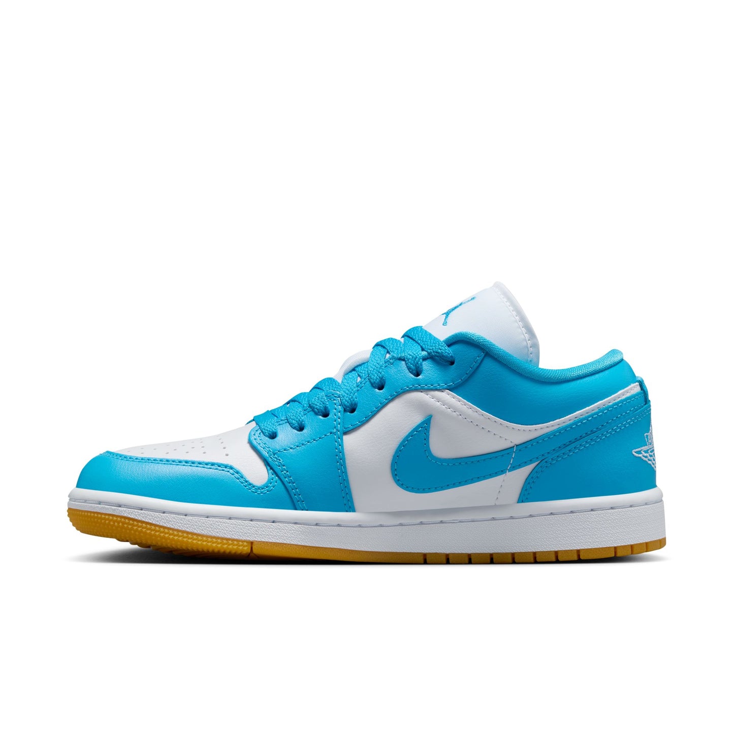 Air Jordan 1 Low Women's Shoes Color: White/dk Powder Blue-gum Light Brown DC0774-104