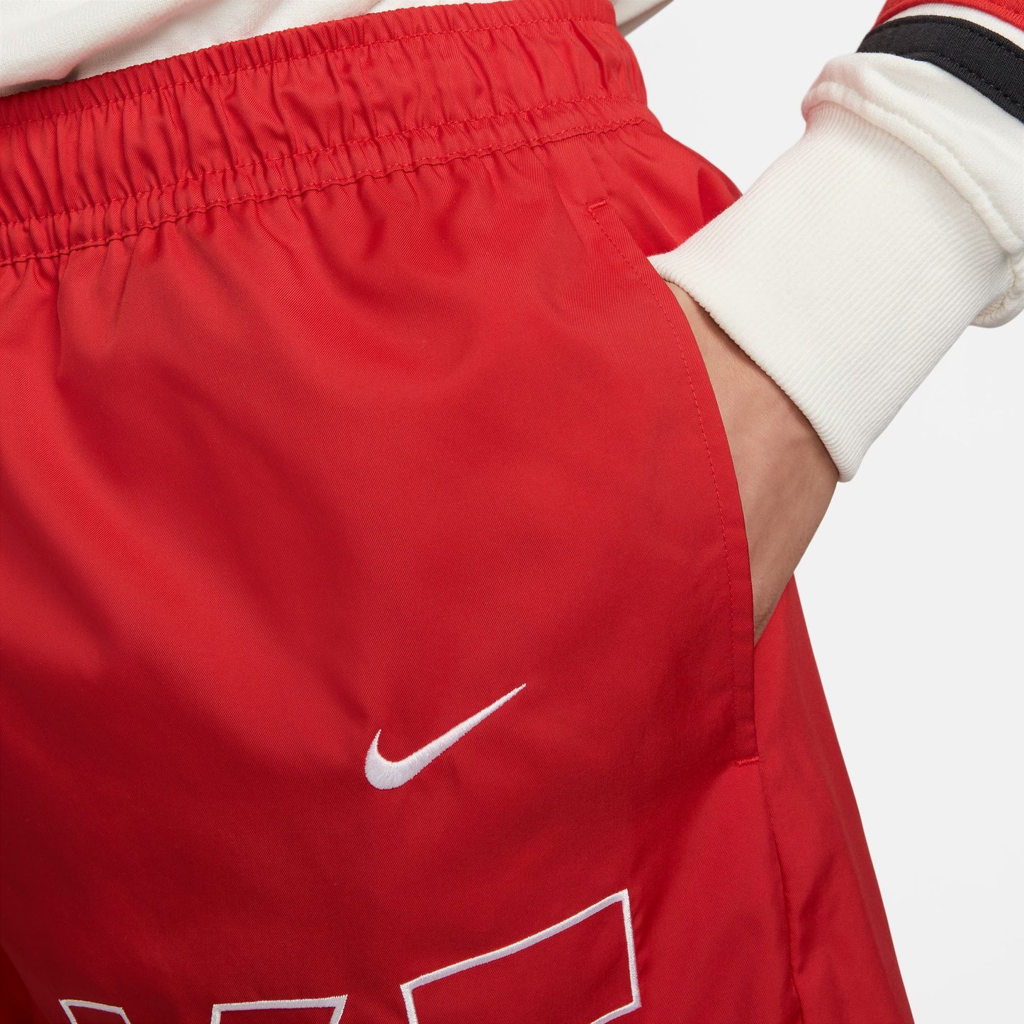 Nike Sportswear Men's Woven Flow Shorts Color: University Red/white Style: FJ1653-657