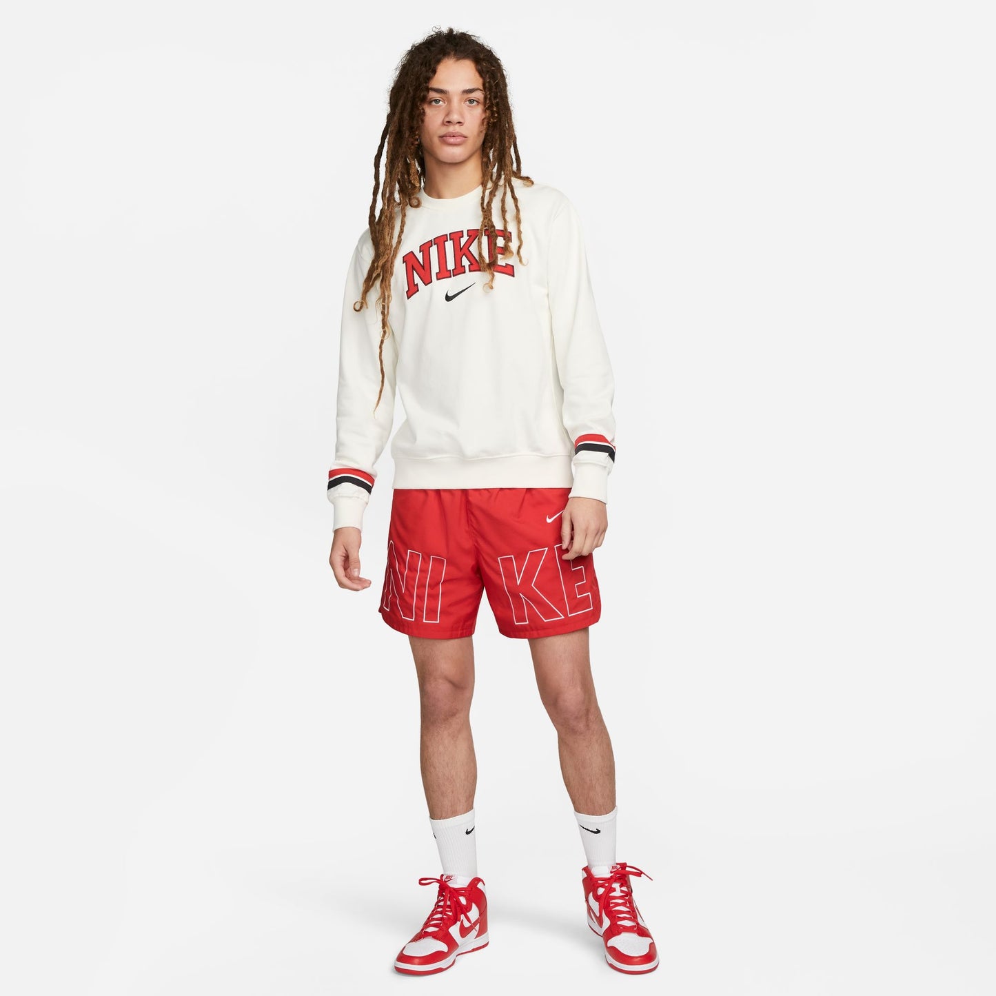 Nike Sportswear Men's Woven Flow Shorts Color: University Red/white Style: FJ1653-657
