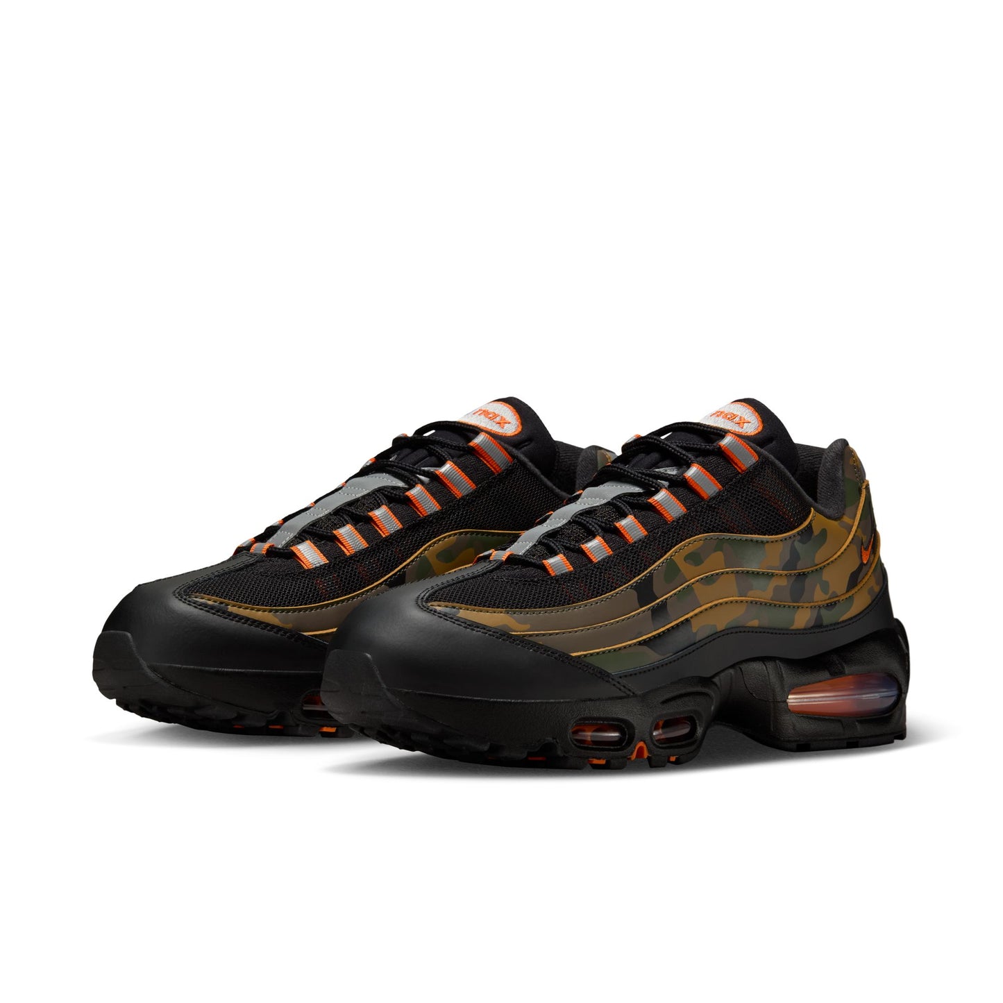 Nike Air Max 95 Men's Shoes Color: Black/safety Orange-metallic Silver HQ1973-001