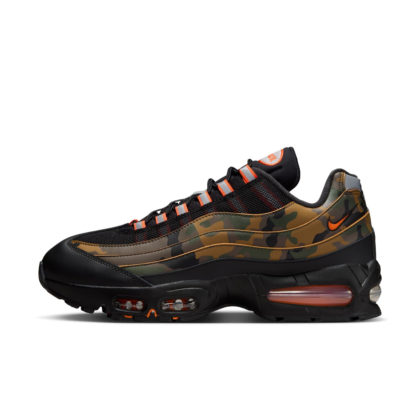 Nike Air Max 95 Men's Shoes Color: Black/safety Orange-metallic Silver HQ1973-001