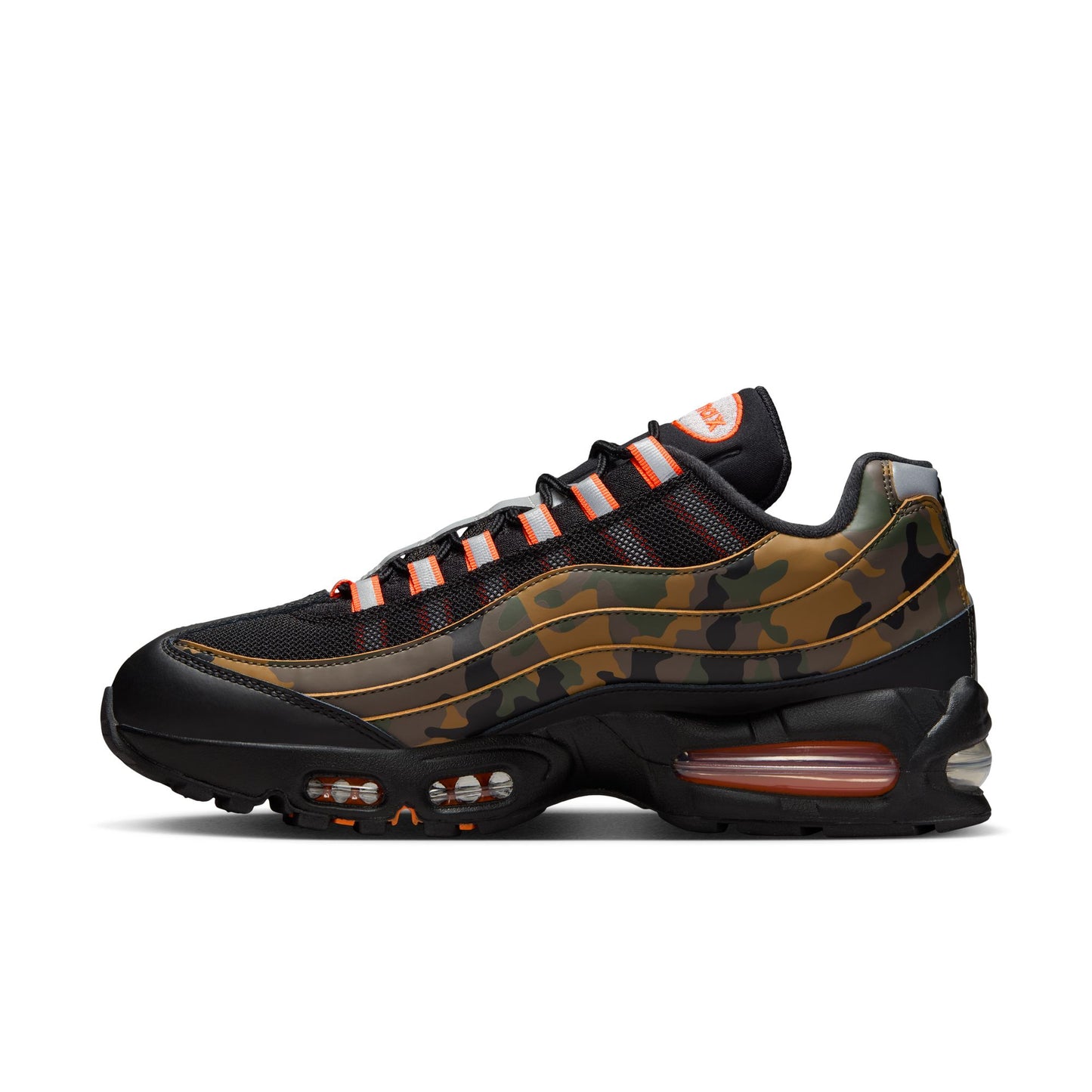 Nike Air Max 95 Men's Shoes Color: Black/safety Orange-metallic Silver HQ1973-001