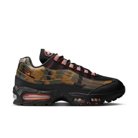 Nike Air Max 95 Men's Shoes Color: Black/safety Orange-metallic Silver HQ1973-001