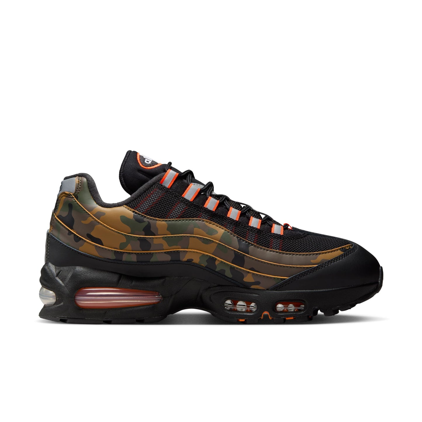 Nike Air Max 95 Men's Shoes Color: Black/safety Orange-metallic Silver HQ1973-001