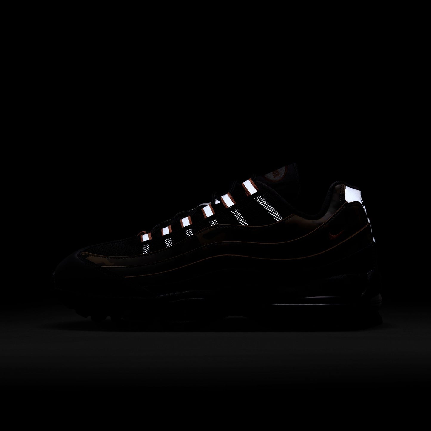 Nike Air Max 95 Men's Shoes Color: Black/safety Orange-metallic Silver HQ1973-001