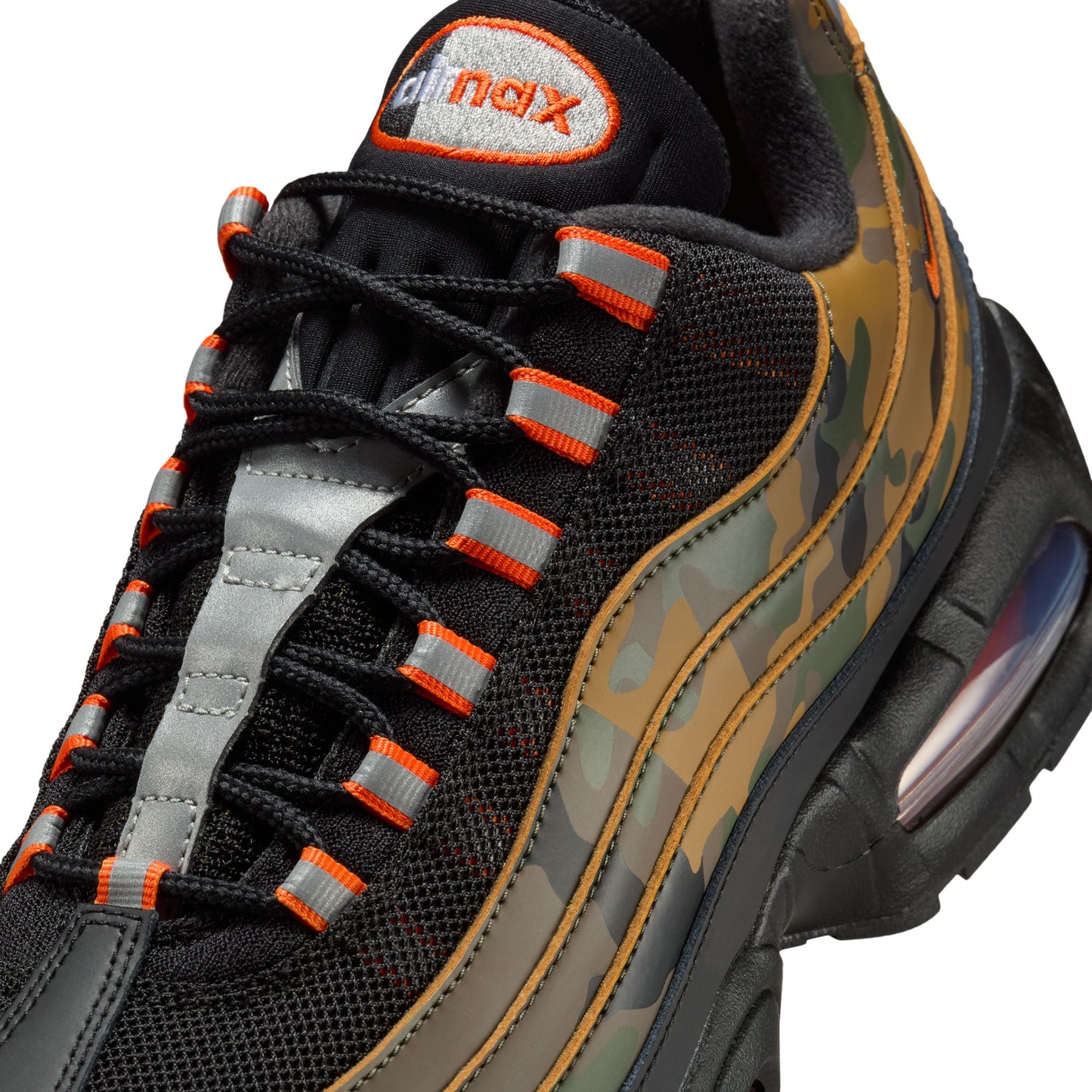 Nike Air Max 95 Men's Shoes Color: Black/safety Orange-metallic Silver HQ1973-001