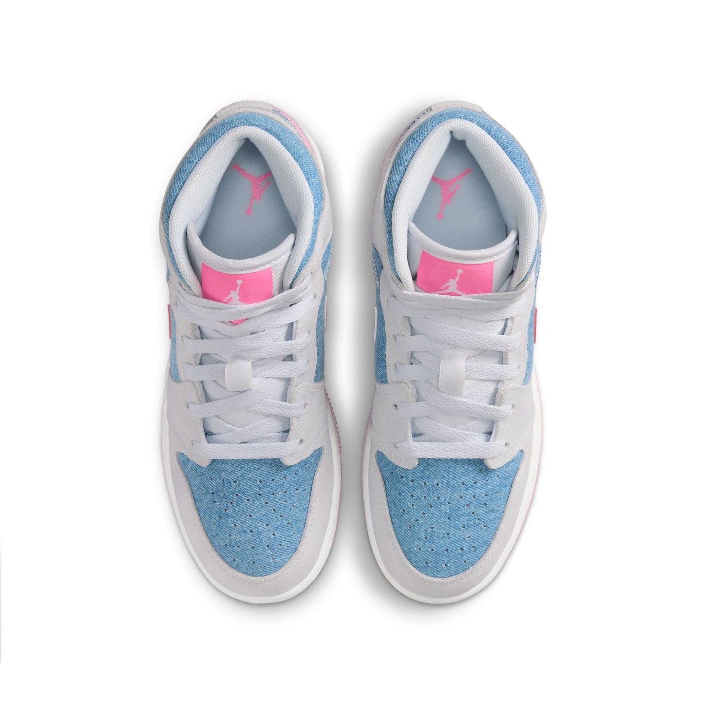 Air Jordan 1 Mid SE Big Kids Cobalt Bliss/pink Glow-white HQ1999-400