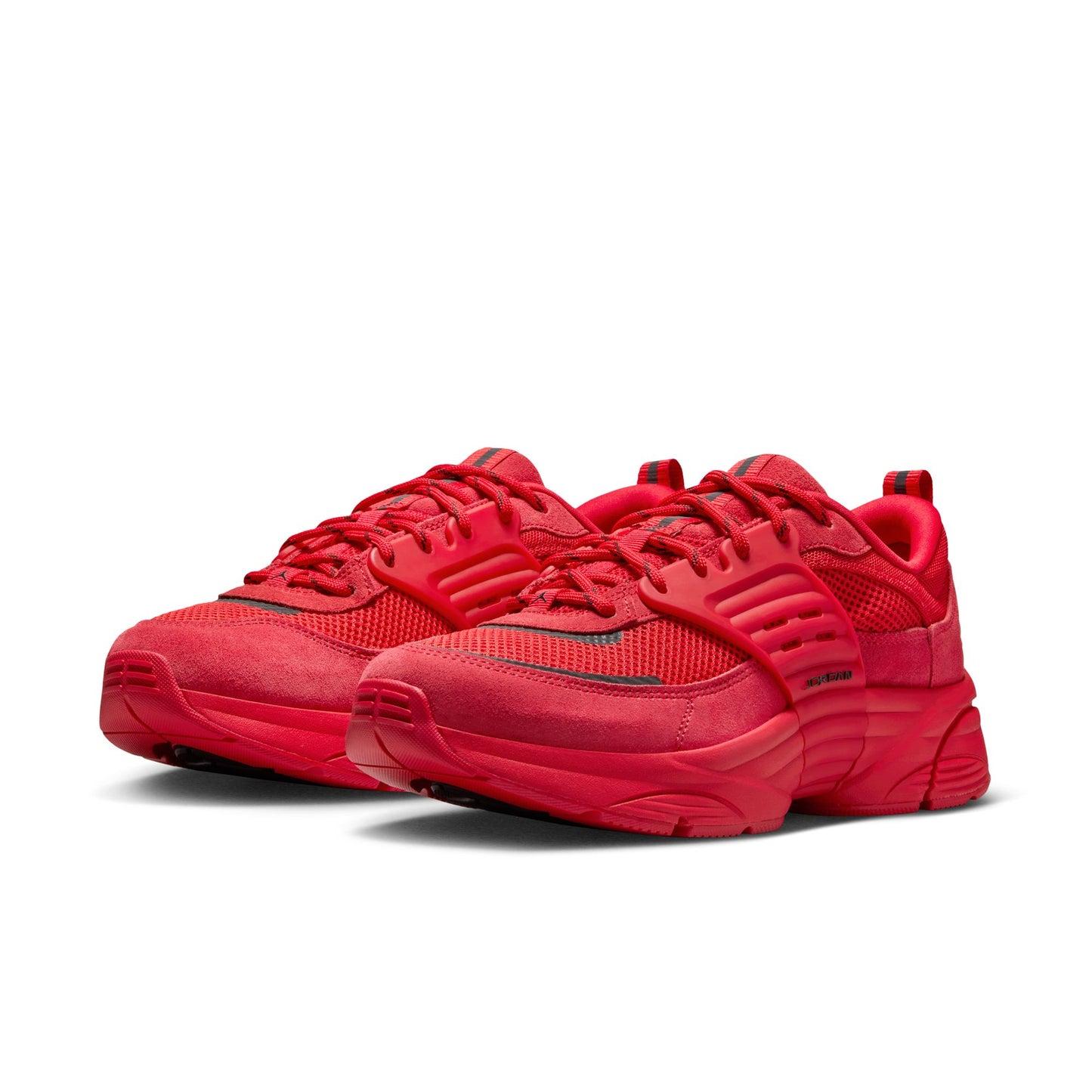 Red sneakers on a white background