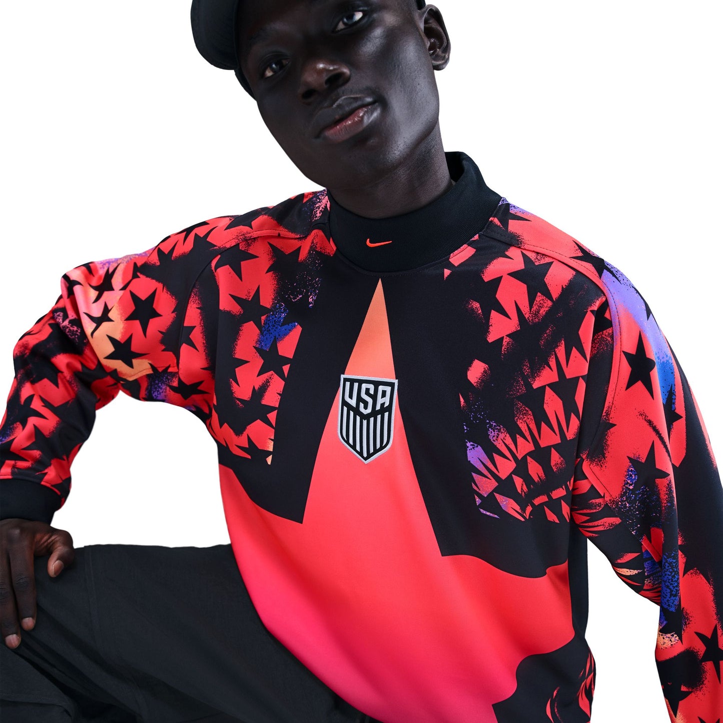 NIKE USA GOALKEEPER JERSEY BLACK/BRIGHT CRIMSON/BRIGHT CRIMSON IO0786-010