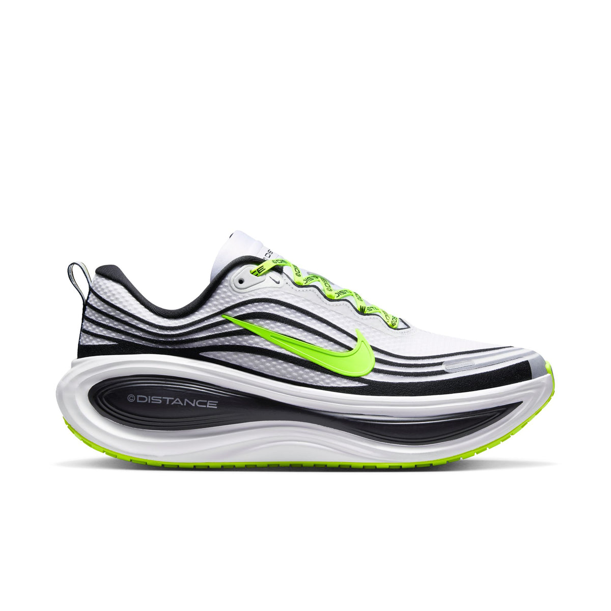 Nike Vomero Plus x Distance Men's Road Running Shoes Color: WHITE/METALLIC SILVER-BLACK-VOLT Style: IQ7318-100