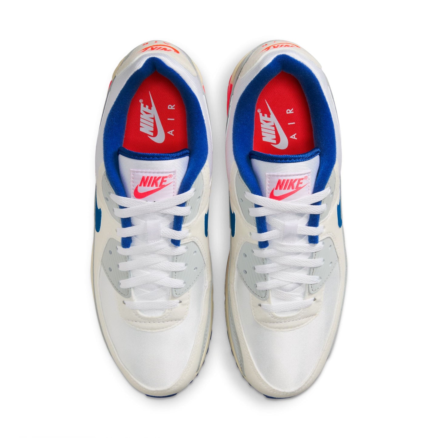 Nike Air Max 90 Color: LT BASE GREY/SPORT ROYAL-COCONUT MILK Style: IU0767-001