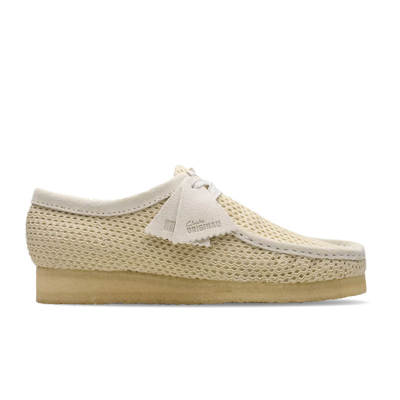 Clarks Wallabee Off White Mesh White 26175849 – Shoe Gallery Inc