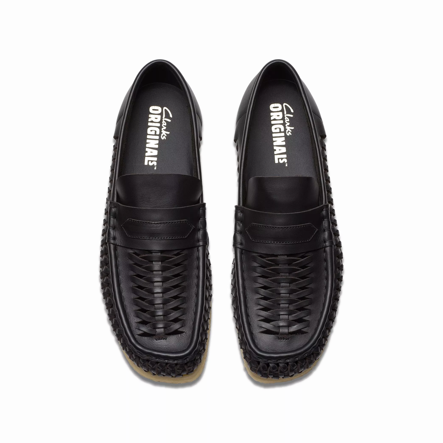 CLARKS Wallabee Penny Weave Black Leather 26180229