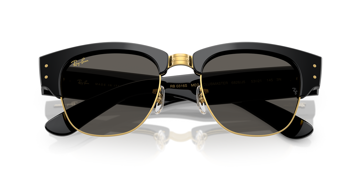 Ray-Ban x A$AP Rocky “Blackout Collection” Mega Clubmaster Black on Gold w/ Dark Grey