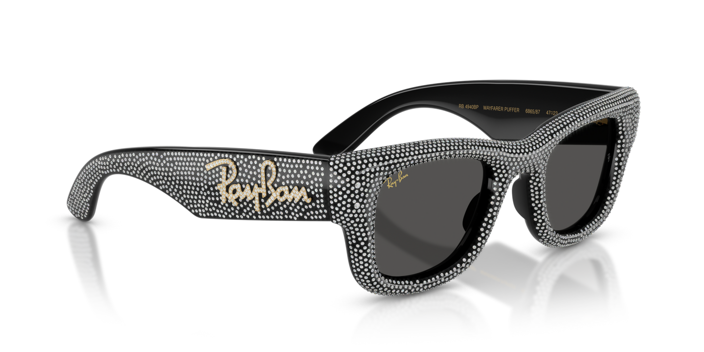 RAY BAN X A$AP ROCKY WAYFARER PUFFER CRYSTAL BLACK PAVÈ EDITION 0RB4940BP-5004