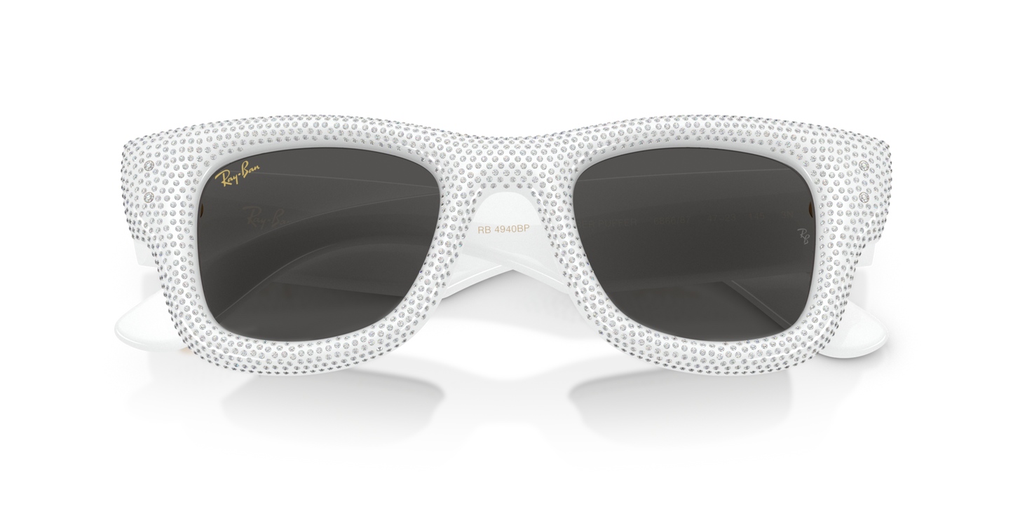 RAY BAN X A$AP ROCKY WAYFARER PUFFER CRYSTAL WHITE PAVÈ EDITION 0RB4940BP-9866