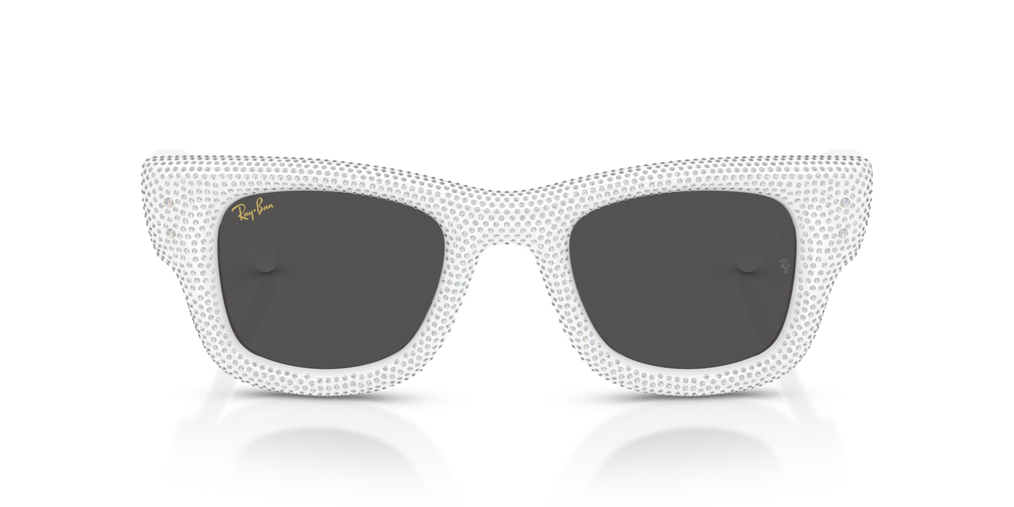 RAY BAN X A$AP ROCKY WAYFARER PUFFER CRYSTAL WHITE PAVÈ EDITION 0RB4940BP-9866