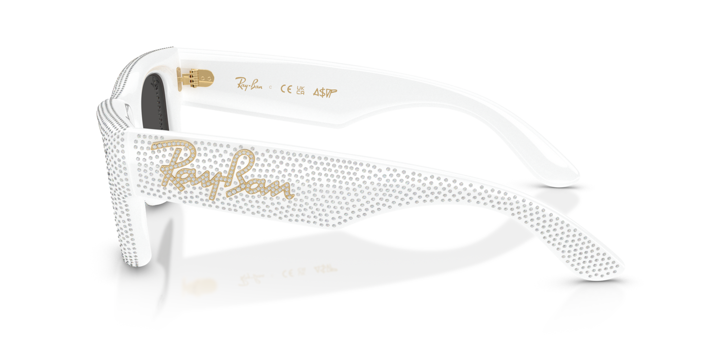 RAY BAN X A$AP ROCKY WAYFARER PUFFER CRYSTAL WHITE PAVÈ EDITION 0RB4940BP-9866