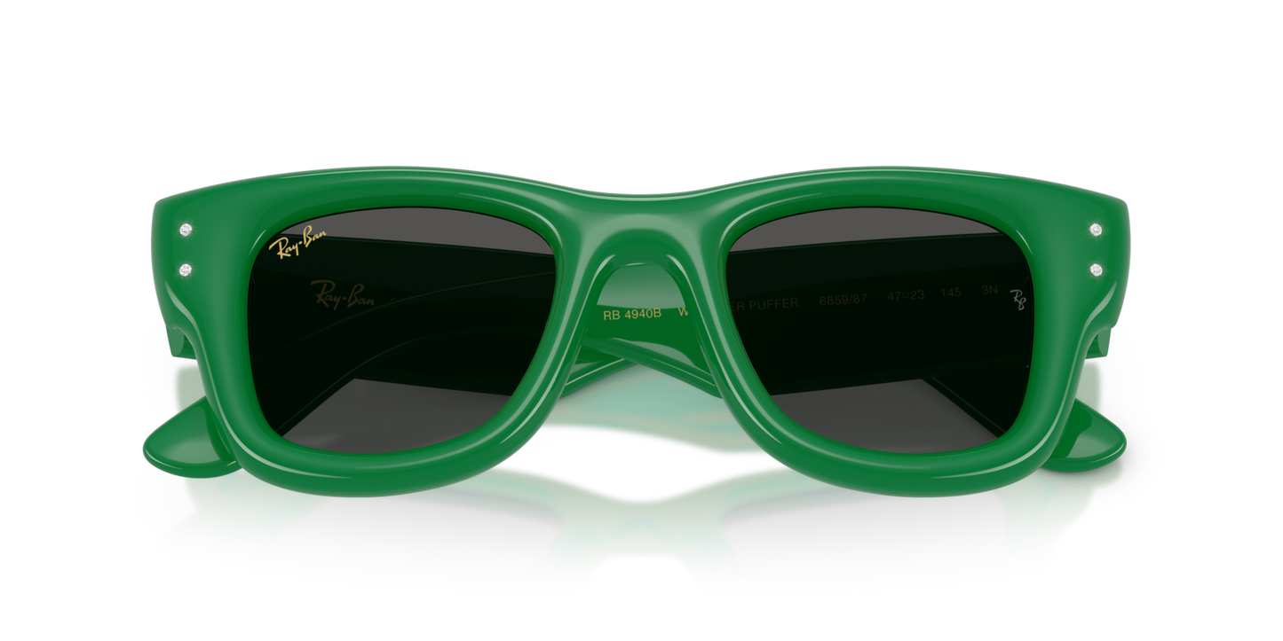 RAY-BAN X ASAP ROCKY "WAYFARER PUFFER "CRYSTAL EDITION" POLISHED GREEN WITH STRASS 0RB4940B-5011