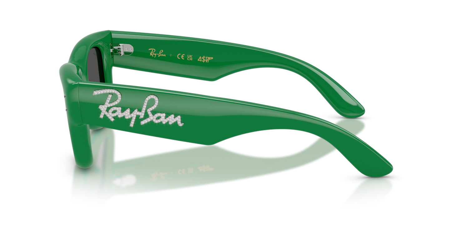 RAY-BAN X ASAP ROCKY "WAYFARER PUFFER "CRYSTAL EDITION" POLISHED GREEN WITH STRASS 0RB4940B-5011