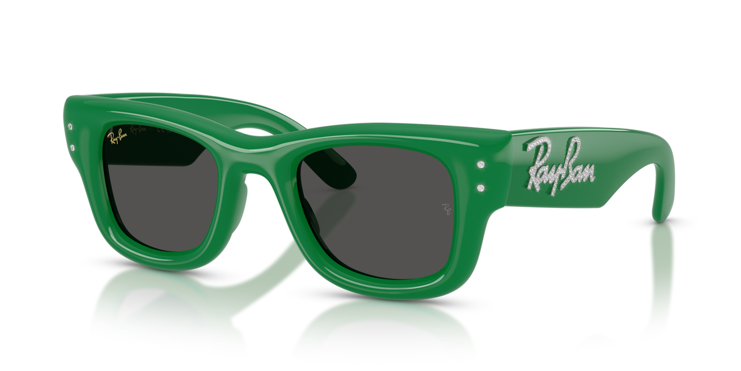 RAY-BAN X ASAP ROCKY "WAYFARER PUFFER "CRYSTAL EDITION" POLISHED GREEN WITH STRASS 0RB4940B-5011