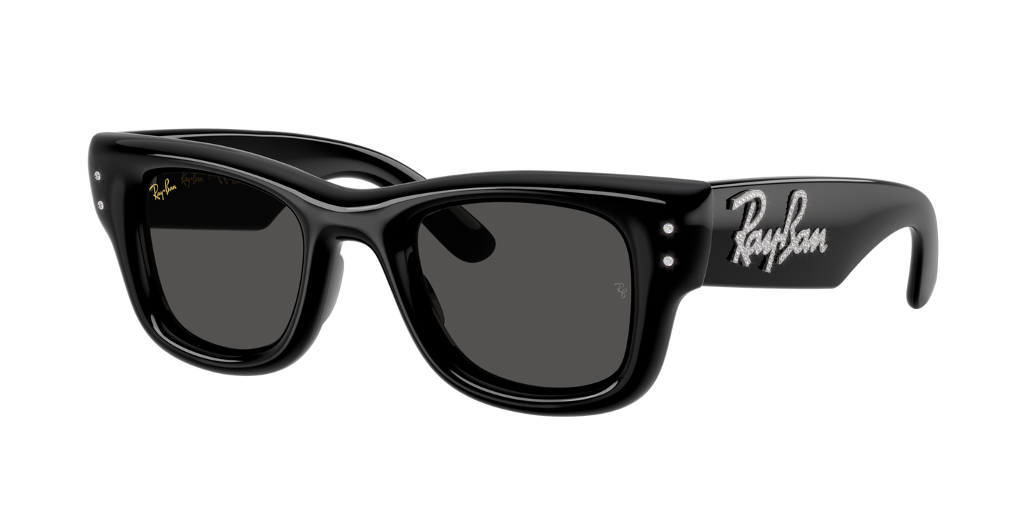 RAY-BAN X ASAP ROCKY "WAYFARER PUFFER "CRYSTAL EDITION" POLISHED BLACK WITH STRASS 0RB4940B-5080