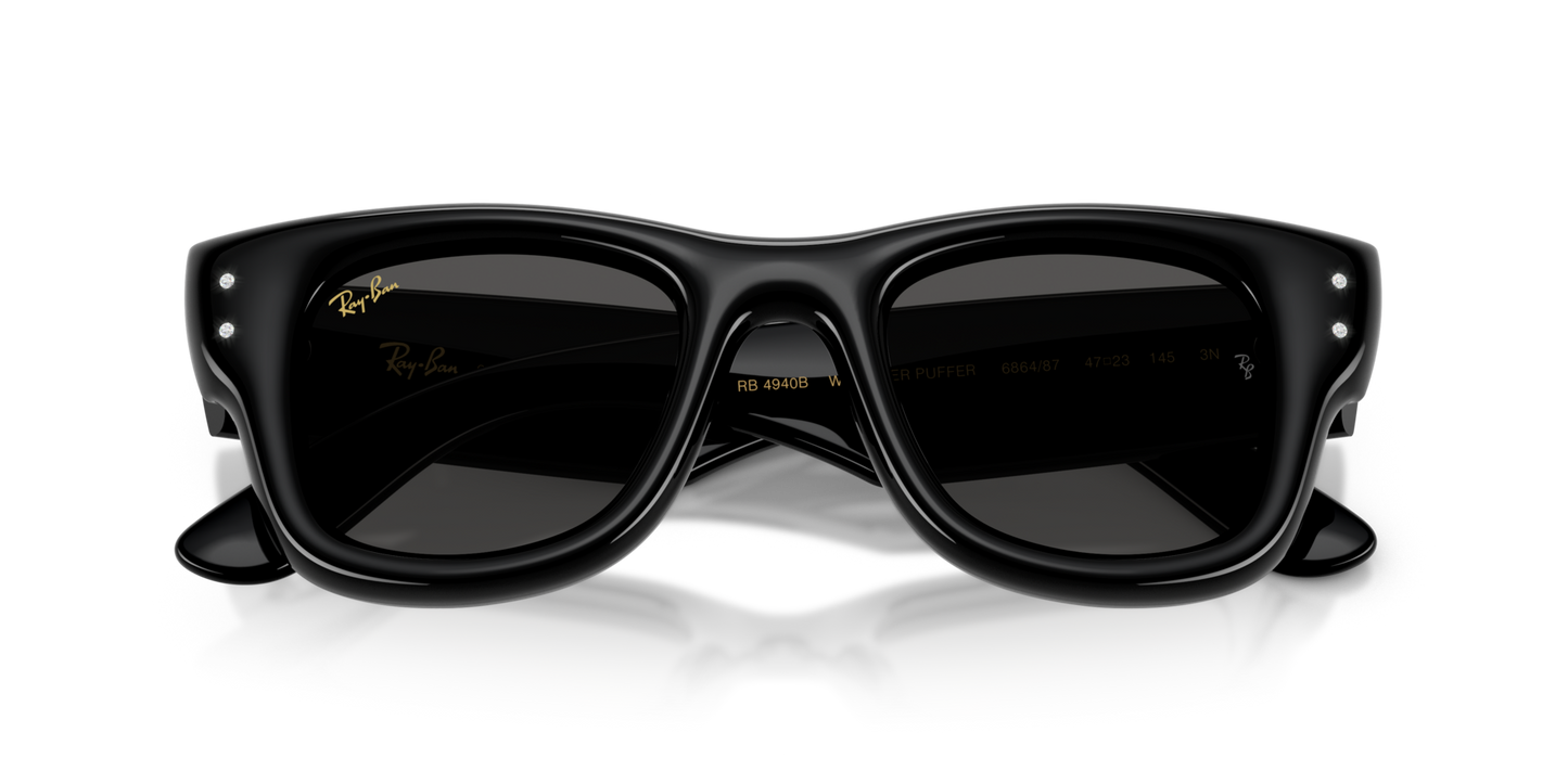 RAY-BAN X ASAP ROCKY "WAYFARER PUFFER "CRYSTAL EDITION" POLISHED BLACK WITH STRASS 0RB4940B-5080