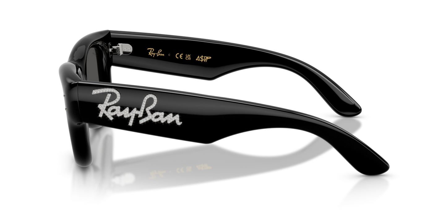 RAY-BAN X ASAP ROCKY "WAYFARER PUFFER "CRYSTAL EDITION" POLISHED BLACK WITH STRASS 0RB4940B-5080