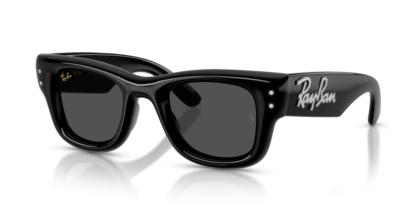 RAY-BAN X ASAP ROCKY "WAYFARER PUFFER "CRYSTAL EDITION" POLISHED BLACK WITH STRASS 0RB4940B-5080