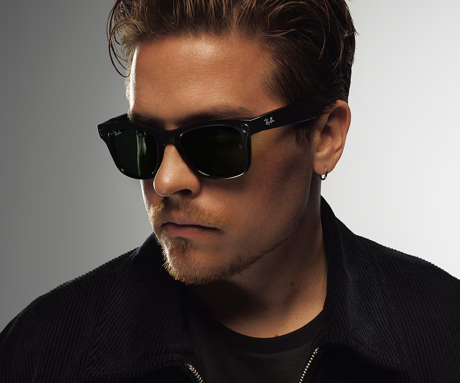 RAY-BAN WAYFARER MATTE BLACK W/CLEAR 601SSB50