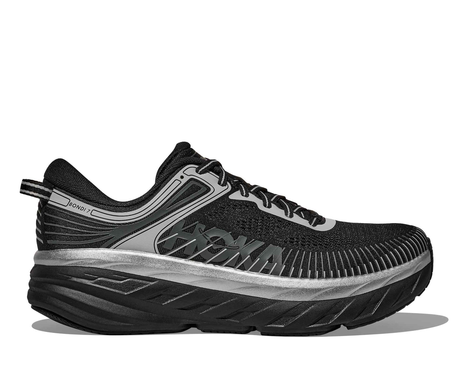 Hoka M Bondi 7 Color: BLACK / STARDUST Style: 1110518-BKSTR