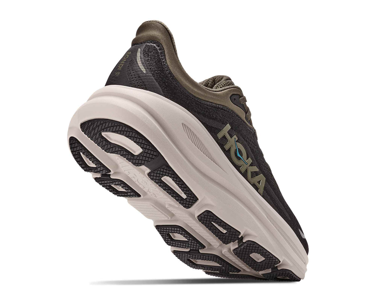 Hoka Bondi 9 Mens Shoes, Black/River Rock Grey, photo 4 of 8
