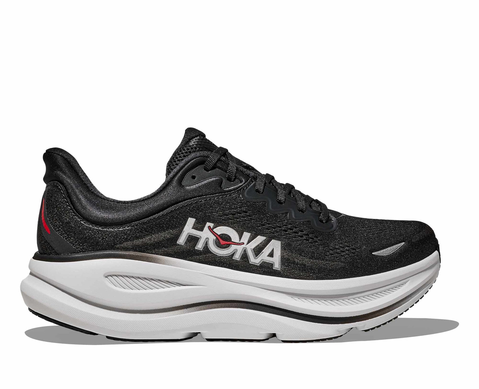 Hoka M Bondi 9 Color: BLACK / VERMILLION Style: 1162011-BKVR