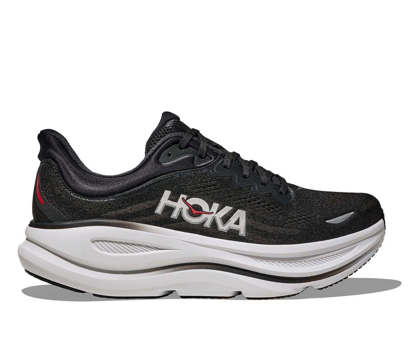 HOKA Men's BONDI 9 Black/Vermillion 1162011-bkvr