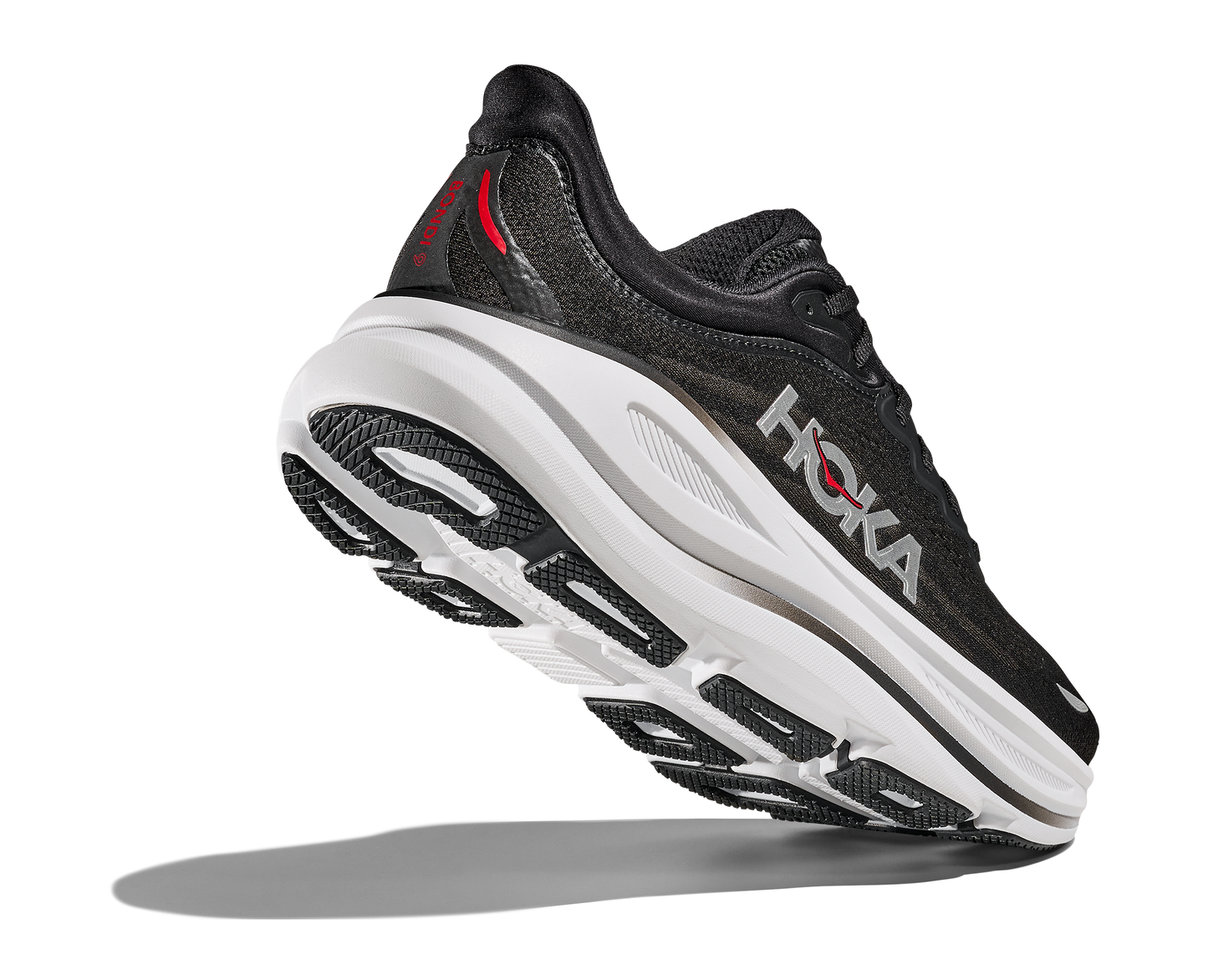 HOKA Men's BONDI 9 Black/Vermillion 1162011-bkvr