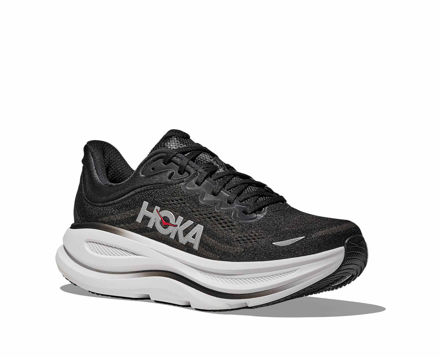 Hoka M Bondi 9 Color: BLACK / VERMILLION Style: 1162011-BKVR