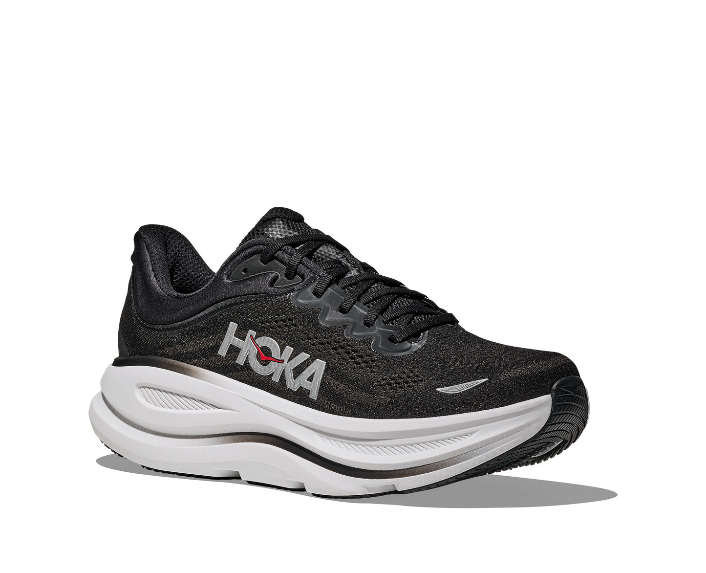 HOKA Men's BONDI 9 Black/Vermillion 1162011-bkvr
