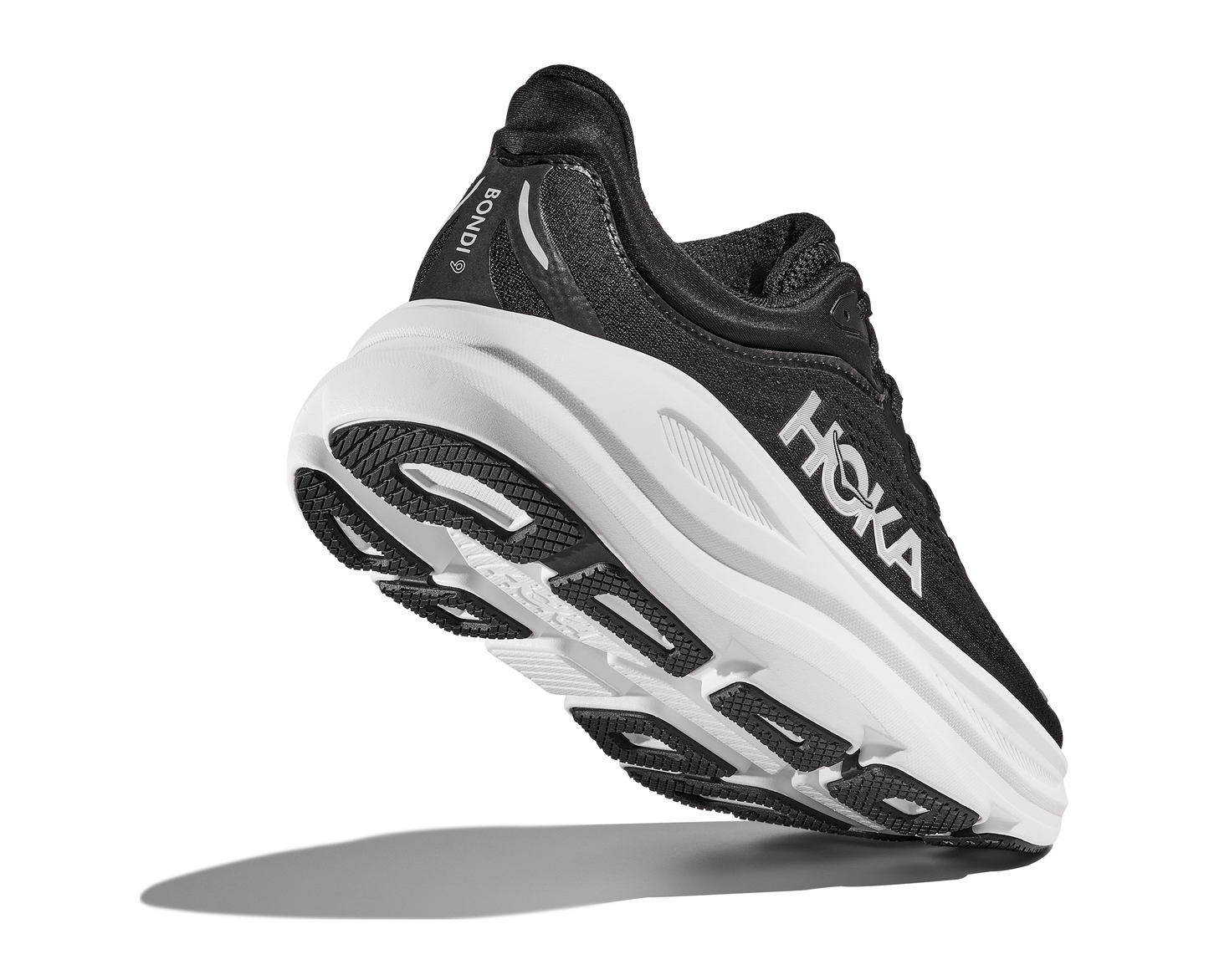 Hoka Bondi 9 Mens Shoes Color: Black/White Style: 1162011-BWHT