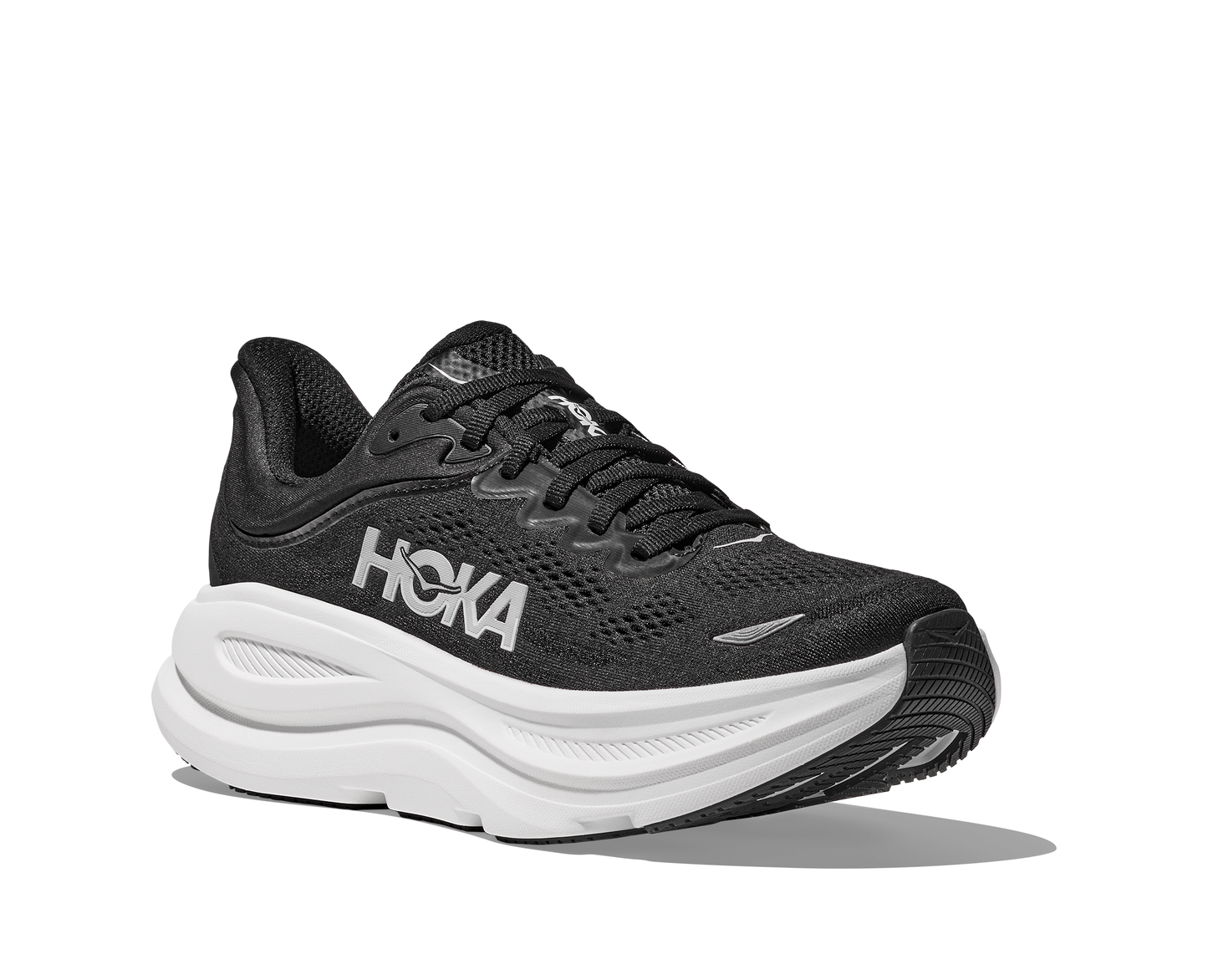 Hoka Bondi 9 Mens Shoes Color: Black/White Style: 1162011-BWHT