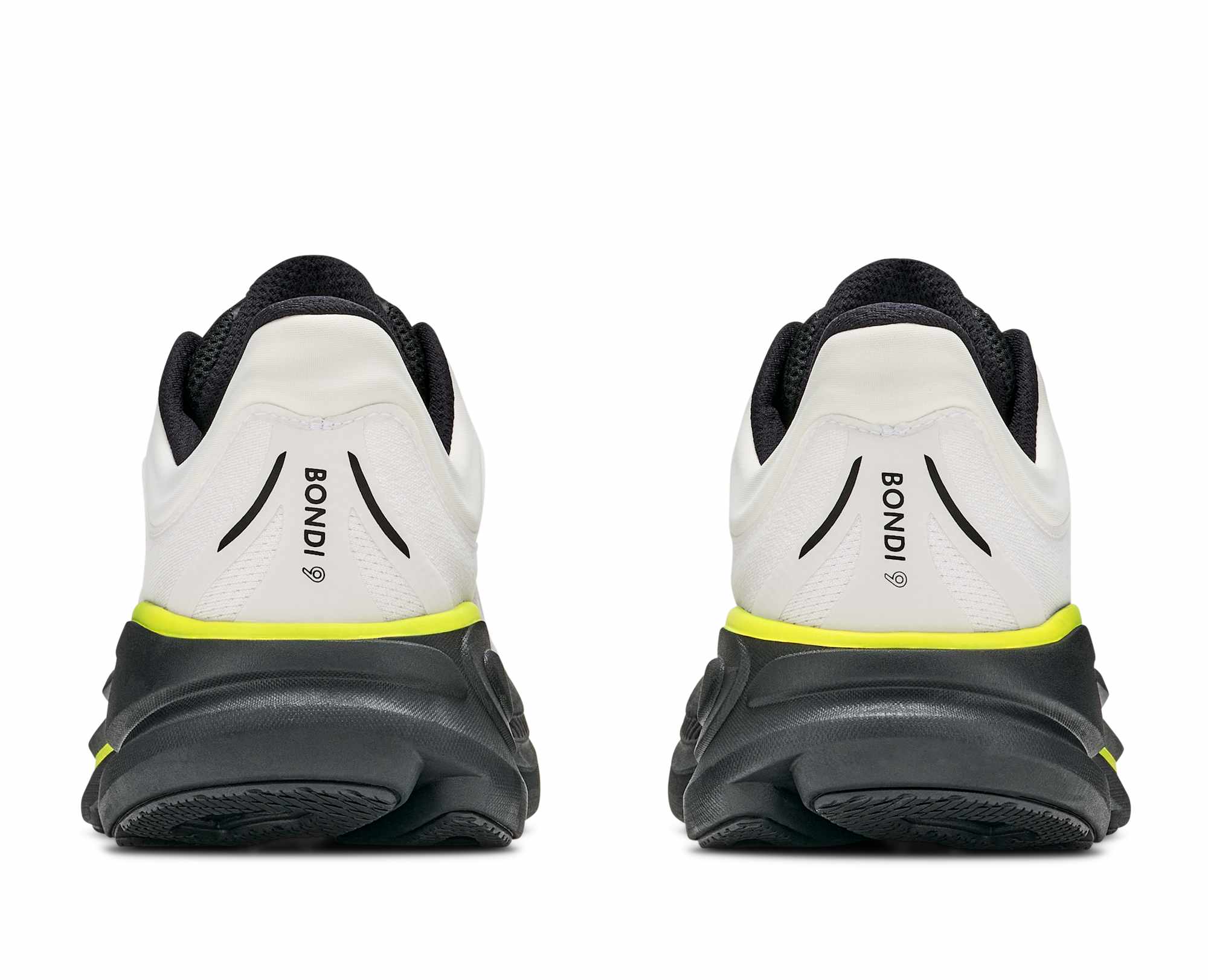 Hoka M Bondi 9, White/Citrus – Shoe Gallery Inc