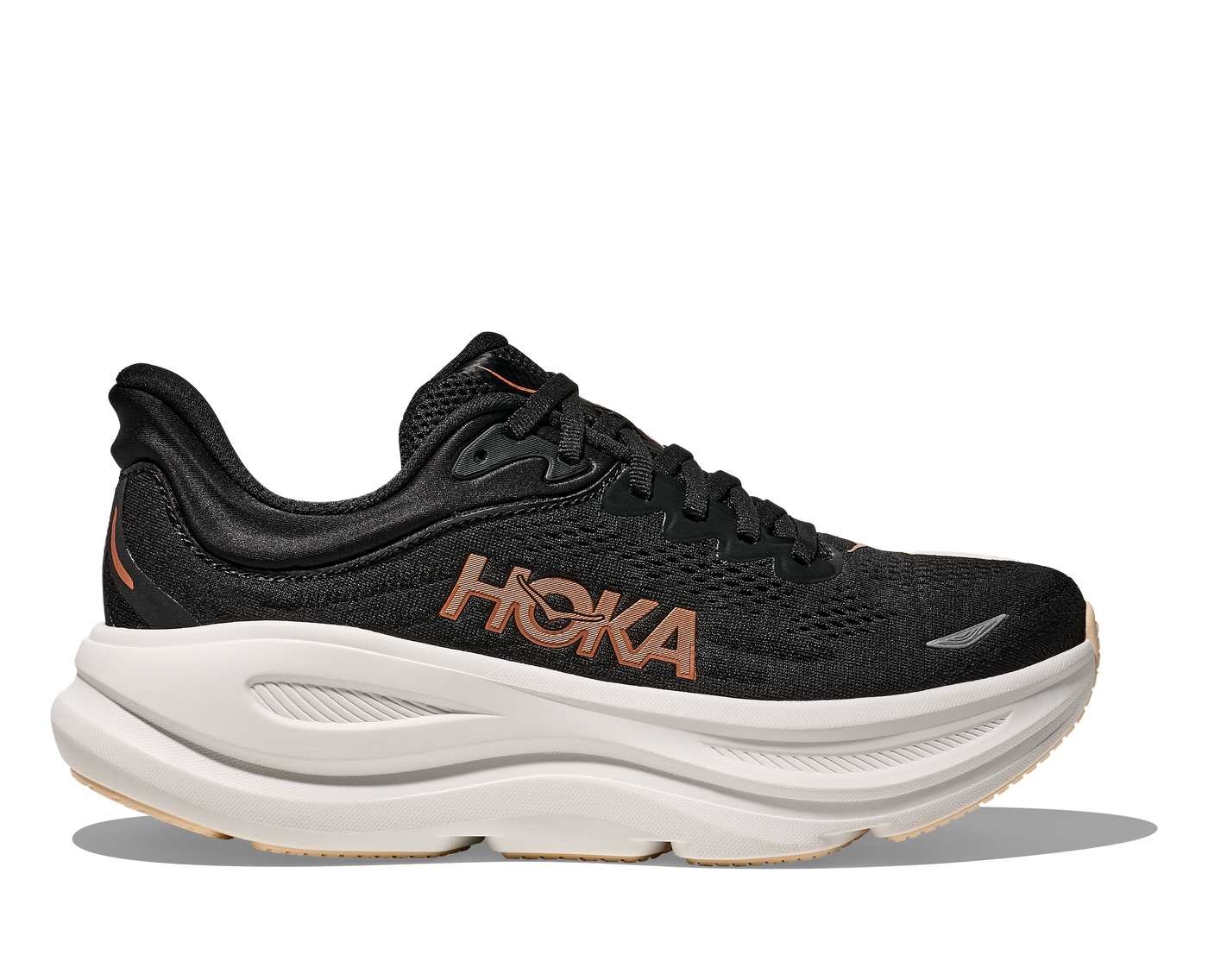 HOKA W BONDI 9  BLACK / ROSE GOLD 1162012-BRGL