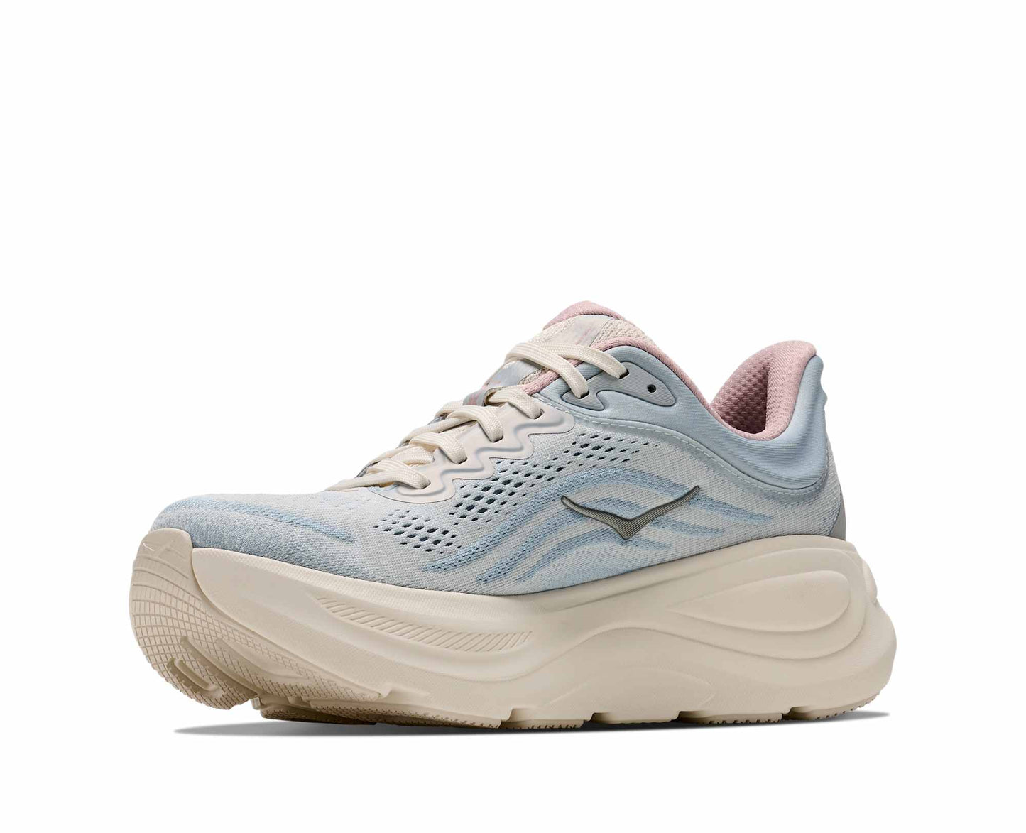 HOKA Bondi 9 GLM Women's Shoes Color: Alabaster / Mineral Blue Style: 1179195-ATRM